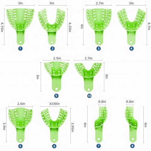 Instrudent Cotisen Autoclavable Impression Trays (Set Of 10) | Durable, Reusable, Dental Trays For Accurate Impressions | Ideal For Professional Dental Use.