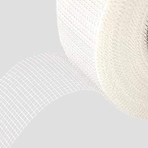 Vcr Glass Fiber Tape - 50 Meters In Length - 288Mm / 12" Width - 1 Roll Per Pack - Glass Fiber Joint Mesh Tape, Seal Repair Tape For Crack Patch, Wall Repair, Fiber Wall Coating For Plastering.
