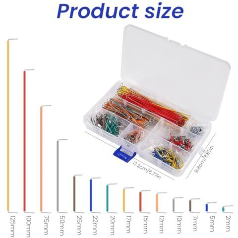 Serplex 560Pcs Jumper Wires Kit For Breadboard Connections With 14 Lengths, 2-125Mm Breadboard Jumper Wire Kit, Pcb Circuit Boards Jumper Wire Cables Assortment Kits For Breadboard Prototyping Solder