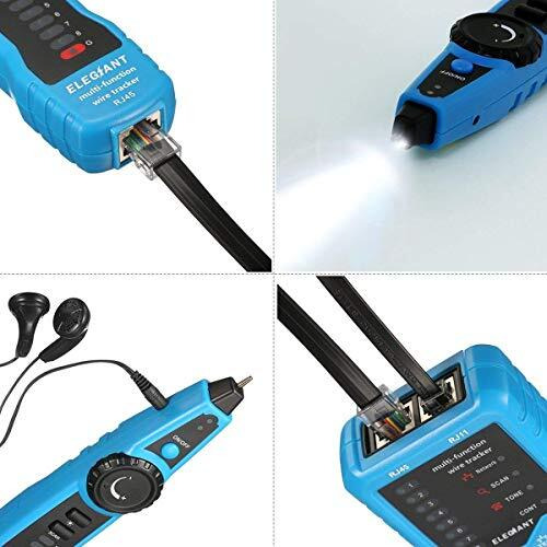 Techtest Rj11 Rj45 Cable Tester Multifunction Wire Tracker Measuring Instrument (Blue)