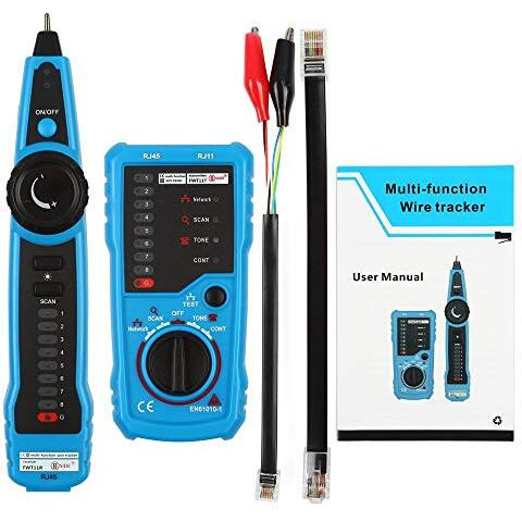 Techtest Rj11 Rj45 Cable Tester Multifunction Wire Tracker Measuring Instrument (Blue)