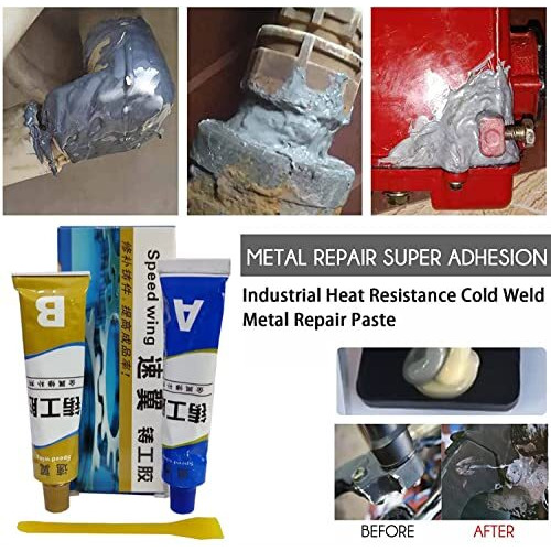 Magic Metal Mending, Cold Weld Metal Repair Paste Adhesive Gel, Ab Strong Glue Universal Metal Plastic Weld Repair Glue Aluminum,Welding Glue Grout Gap Filler Agent Water, Metal Glue For Metal