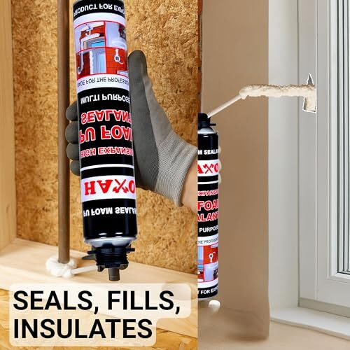 Haxo Multipurpose Expandable Pu Foam Insulation Sealant Spray For Window, Tile, Door & Ac Gap Filler Foam- 750 Ml (Pack Of 1)