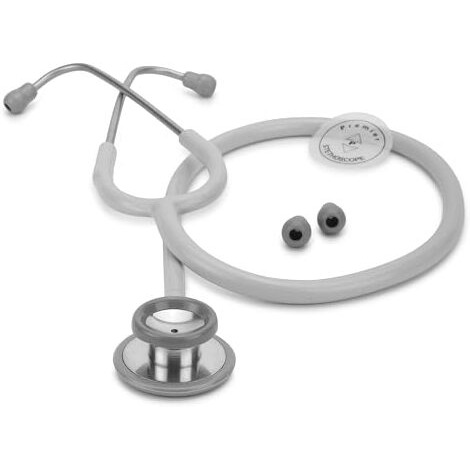 Dr. Torso Grey Head Acoustic Stethoscope For Doctors & Medical Students Adult & Pediatric Stethoscope With Metallic Chestpiece For Crystal Clear Sound (Grey)