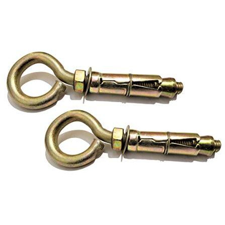Pure Source India Hard Metal Closed Hook Anchor Fasteners, 8Mm, 4 Pieces, Gold