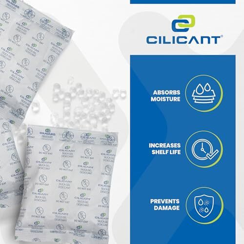 Cilicant 5-Gram Desiccant Pouches, 50 Pcs Pack- Silica Gel White  30 Pcs + Silica Gel Orange  20 Pcs - Moisture Absorbers For Packaging Of Shoes, Jewelry, Leather, Clothes Or Electronics, Cars