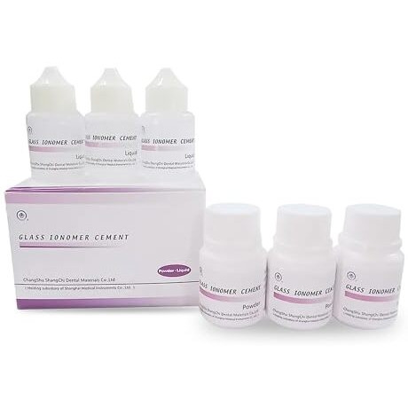 Dentgist Glass Ionomer Cement Gic - Pack Of 3 Bottles Powder + 3 Bottles Solution | Radio Opaque, Strong Bonding, Dental Material For Restorative Procedures, Ideal For Clinics