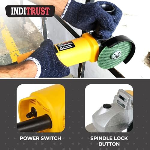 Inditrust 100% Copper Winding 6 Month Warranty 10Mm Electric Drill Machine & Electric Angle Grinder Machine 100Mm 8Pcs Wheel Combo 5Pc Wood 1Pc Masonry & Gloves (Pack Of 13)
