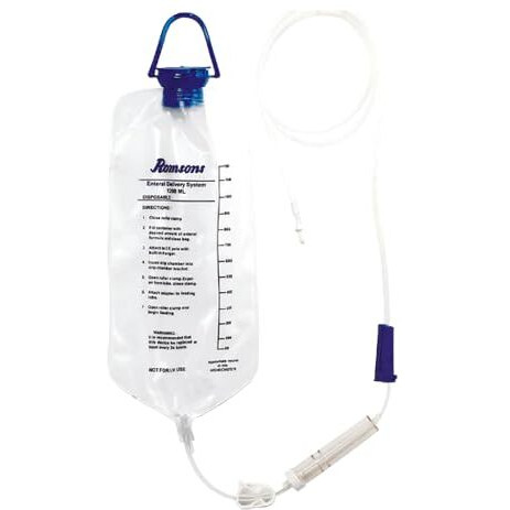Romsons Feeding Bag, Transfer Set, Drip Chamber, Flow Controller And Tapered Connector 1200 Ml (10 Pcs/Box)