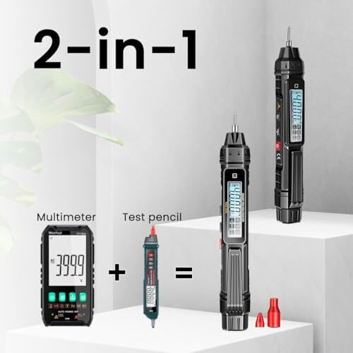 Serplex Digital Multimeter Non Contact Voltage Tester Meter Digital 4000 Count Ac/Dc Voltage Tester, Current Meter, Non-Contact Voltmeter Sensor, Live Wire Detection, Resistance(Battery Not Included)