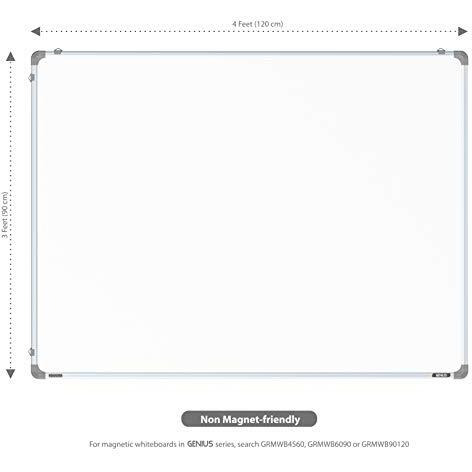 Pragati Systems Genius Melamine (Non-Magnetic) Whiteboard For Office, Meeting & Presentation With Lightweight Aluminium Frame | Durable & Long Lasting Marker Board | Large Size 3X4 Feet (Pack Of 1)