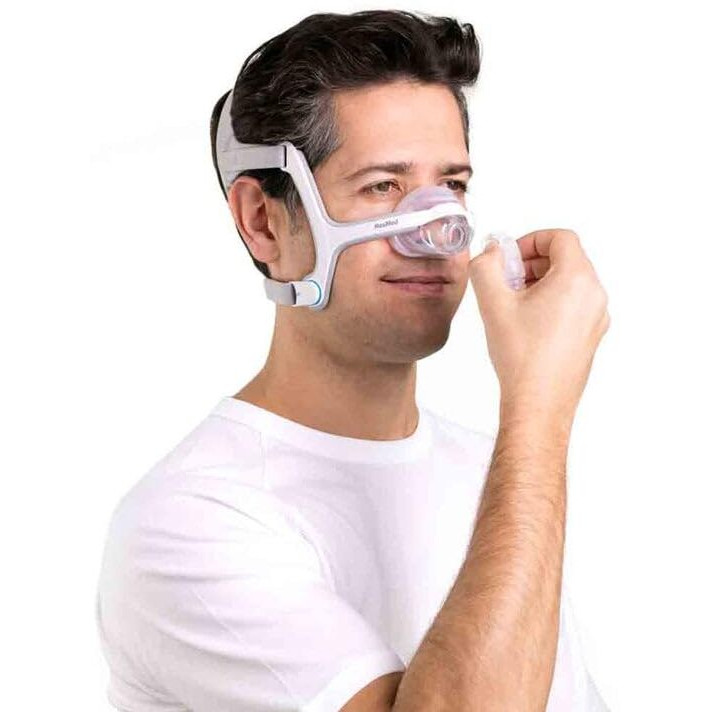 Res Med Airfit N20 Nasal Cpap Mask (Medium) |Comfortable Fit, Magnetic Clips, Adaptive Cushion, Reliable Seal, Easy Movement | Ideal For Those Who Sleep Through Their Nose | Medium