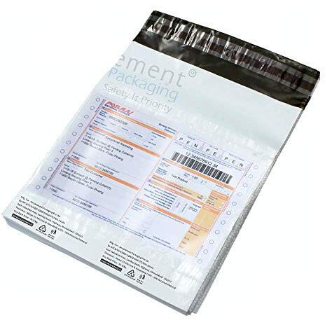 Securement Plastic Courier Bag/Envelopes/Pouches/Cover With Pod (55 Microns) Tamper Proof/Security Bag (100, 10X12)