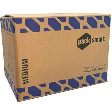 Pack Smart Packing Box Medium Size (21X15X15 Inches) Pack Of 5 | 5 Ply Corrugated Box For Packing & Secure Shipping, Moving, Courier & Goods Transportation, And Multi Purpose Carton Boxes