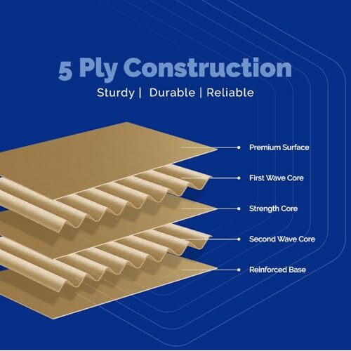 Pack Smart Packing Box Medium Size (21X15X15 Inches) Pack Of 5 | 5 Ply Corrugated Box For Packing & Secure Shipping, Moving, Courier & Goods Transportation, And Multi Purpose Carton Boxes