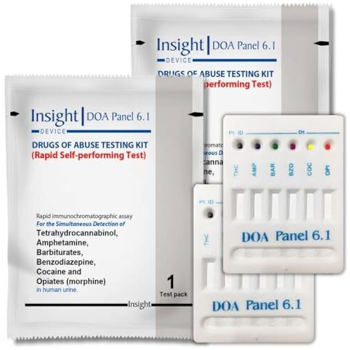Insight Doa 6 Panel Urine Drug Test Kit - Combo Pack Of 2 Test Cassettes