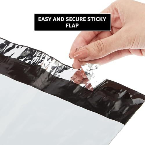 Securement Courier Bags/Envelopes/Pouches/Cover With Pod, 51 Microns, 16 Inch X 20 Inch, White And Black, Pack Of 100