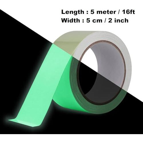 Vizaro Night Glow In Dark Adhesive Tape 5 Cm X 5 Meters Waterproof Auto Night Glow Radium Tape, Luminous Tape, Tape For Stairs - Green
