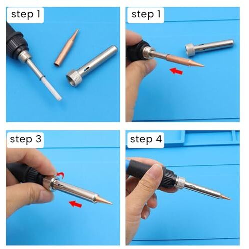 Serplex Soldering Iron Tips Kit, 10Pcs Assorted Soldering Tips For Hakko 900M 936, 60W /80W Welding Head Solder Tips Replacement Accessories Soldering Tips Kit Welding Tip Soldering Accessories