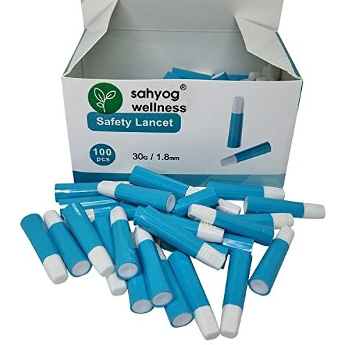 Sahyog Wellness Single Use Sterile Disposable Safety Lancet Device Needles Glucometer - Pack Of 100 Pieces