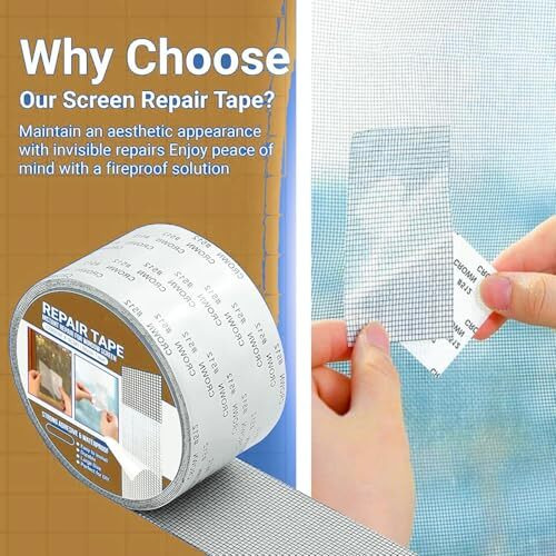 Fedora Mosquito Net Repair Tape, Window Screen Repair Tap, Strong Adhesive & Waterproof Window Mosquito Net Covering Mesh Tape For Door Tears Holes Screen Patch Repair (200Cm X 5Cm) (Pack Of 2)
