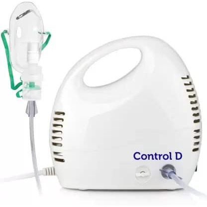 Control D Pro Max Respiratory Machine With Complete Mask Kit For Kids & Adults Nebulizer (White)