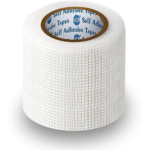 Vcr Glass Fiber Tape - 50 Meters In Length - 96Mm / 4" Width - 1 Roll Per Pack - Glass Fiber Joint Mesh Tape, Seal Repair Tape For Crack Patch, Wall Repair, Fiber Wall Coating For Plastering.