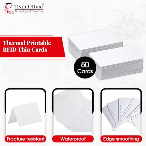 Team Office Thin, Iso, Thermal Printable Rfid Proximity Cards For Attendance And Access Control (50)