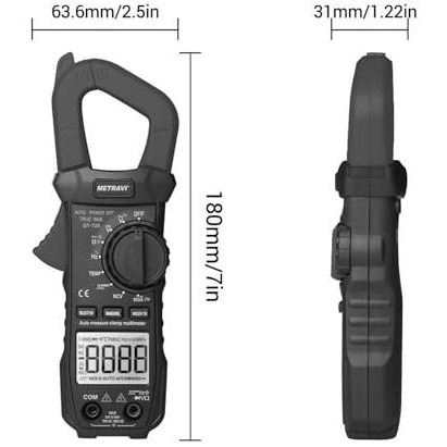 Metravi Dt-725 Trms Ac/Dc Digital Pocket Clamp Meter Upto 600A With Auto Ranging