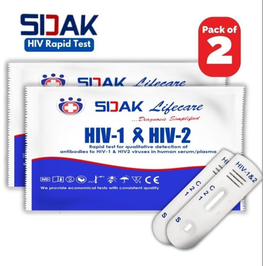 Sidak Hiv1 & Hiv2 Rapid Home Self-Test Kit (Pack Of 2)
