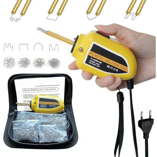 Serplex 100W Plastic Welder, Portable Plastic Welding Kitwith 200Pcs 4 Types Welder Staples & Tool Bag, Plastic Repair Kit Car Bumper Repair Kit Plastic Welding Gun For Car Bumper Crack Kayak Repair
