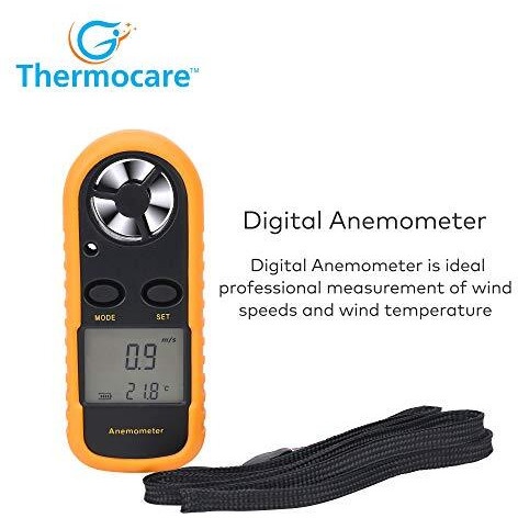 Thermocare Anemometer Wind Speed Meter With Lcd Backlight Portable Digital