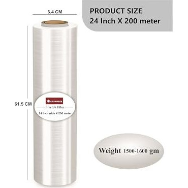 Cintrotech Packing Material, 24 Inch (600 Mm), 200 Meters Length Large Roll For Packing And Multipurpose, 1.6 Kg In Weight Per Unit, (Pack Of 2)