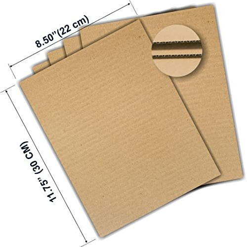 Townbus 3 Ply Corrugated Flat Cardboard Sheets For Diy Projects, Packing, Mailing, Arts & Crafts Work, Packaging Inserts, Dividers |Kraft - Crafts Brown (A4 Size) - 25 Nos