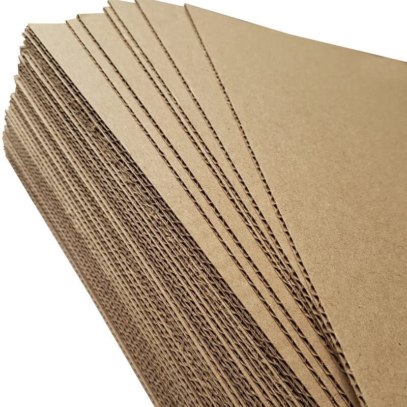 Townbus 3 Ply Corrugated Flat Cardboard Sheets For Diy Projects, Packing, Mailing, Arts & Crafts Work, Packaging Inserts, Dividers |Kraft - Crafts Brown (A4 Size) - 25 Nos