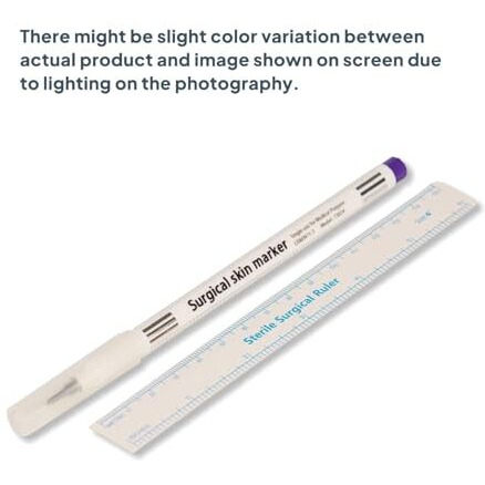 Otica Skin Marker With Ruler Surgical Skin Marker Stencil Pen Tattoo Measure Ruler Set Tool (Pack Of 3)