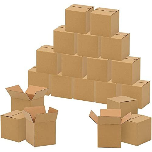 Secureship 4 X 4 X 4 Corrugated Cardboard 3 Ply Box For Packing, Moving, Shipping, Gifting, Multi Propose Use (Pack Of 50)