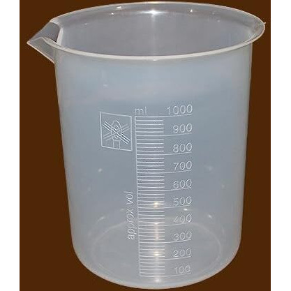 Fastro 1000 Ml Transparent Plastic Measuring Beaker  Mug Cups For Home, Kitchen,Office,Car Service Centre, School And Laboratory Use, Featuring For Precise Liquid & Solid Measurements