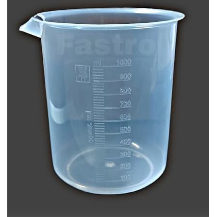 Fastro 1000 Ml Transparent Plastic Measuring Beaker  Mug Cups For Home, Kitchen,Office,Car Service Centre, School And Laboratory Use, Featuring For Precise Liquid & Solid Measurements