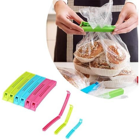 Success Stationery (Set Of 18 Pcs X 2 36 Pcs) - Home Kitchen Plastic Food Snack Bag Pouch Clips For Packet Sealing Tools 3 Size Large Medium Small Items Bag Clips Vacuum Sealer (Multi Color Set)