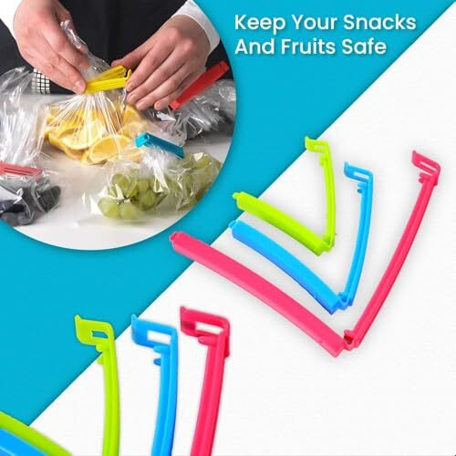 Success Stationery (Set Of 18 Pcs X 2 36 Pcs) - Home Kitchen Plastic Food Snack Bag Pouch Clips For Packet Sealing Tools 3 Size Large Medium Small Items Bag Clips Vacuum Sealer (Multi Color Set)