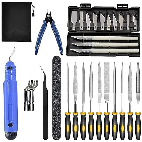 Serplex 32Pcs 3D Print Tool Kit 3D Print Tool Accessories Kit Includes Debur Tool, Cleaning, Finishing And Printing Tool, 3D Printer Accessories For 3D Print Removing, Cleaning, Finishing