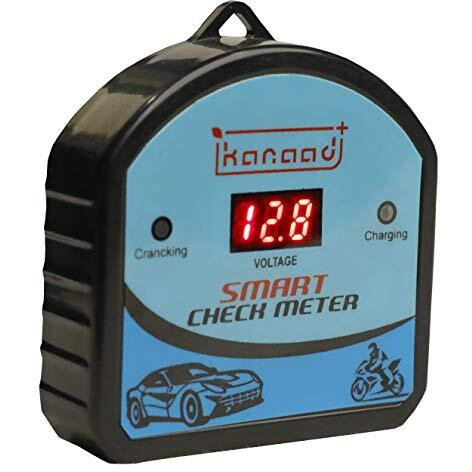 Kanaad 6 Volt To 32 Volt Dc Corded Electric Digital Voltmeter With Battery Health Indicator And Battery Charging Indicator, Blue