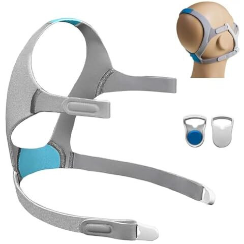 Serplex Replacement Plush Headgear & Magnetic Clips For Airfit N20 Nasal Cpap Mask Tailored Fit Headgear Magnetic Clips Replacement, Size L