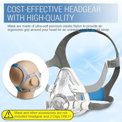 Serplex Replacement Plush Headgear & Magnetic Clips For Airfit N20 Nasal Cpap Mask Tailored Fit Headgear Magnetic Clips Replacement, Size L
