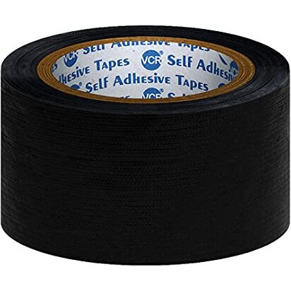 Vcr Black Duct Tape - 18 Meters In Length 48Mm / 2" Width - 1 Roll Per Pack - Strong Book Binding Tape - Waterproof Heavy Duty Duct Tape