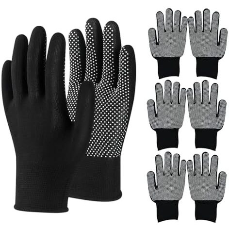Proberos 4 Pairs Nylon Sport Gloves, Full Palm Anti-Slip Design Gloves, Breathable Stretchy Working Riding Protective Outdoor Cotton, For Cricket, Cycling, Fitness, Repairman