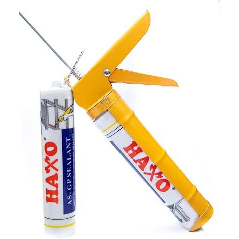 Haxo General Purpose White Silicone Sealant Adhesive Caulk With Diy Gun, Paintable, Weatherproof For General Sealing & Adhesion Application (White) 300Ml