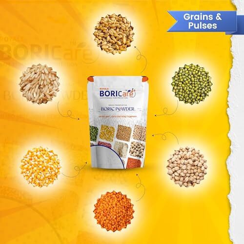 Boricare Boric Acid Powder, 400G Pack Of 1 For Grain Preservation, 99.5% Pure Boric Acid Powder, Multipurpose Boric Acid Powder For Rice, Pulse Preservation, Carrom Board Powder & Cockroach