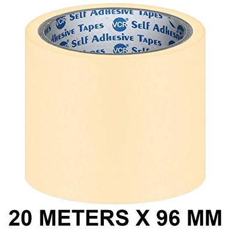 Vcr Masking Tape - 20 Meters In Length 96Mm / 4" Width - 1 Roll Per Pack - Easy Tear Tape, Best For Carpenter, Labelling, Painting And Leaves No Residue After A Peel.